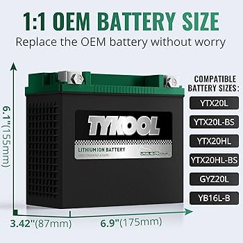 Amazon.com: TYKOOL YTX20L-BS-STD Lithium LiFePO4 Motorcycle